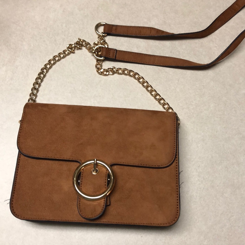 Forever 21 brown Suede cross body bag